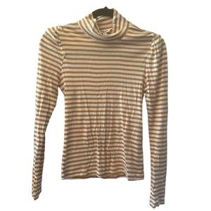 Splendid copper brown striped turtleneck size S